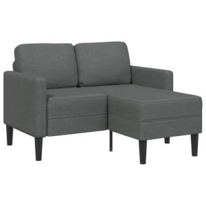 vidaXL Sofá de 2 plazas con Chaise Longue en Forma L Gris O…