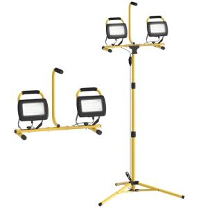 HOMCOM Foco LED Doble de Aluminio con Trípode Plegable 8500…