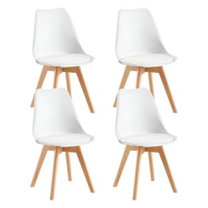 FaithBay Juego de 4 Sillas de Comedor de Plástico con Certi…