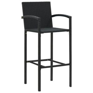 Gecheer Taburetes de Cocina 4 Unidades ratán sintético Negr…
