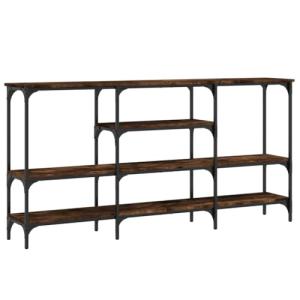 vidaXL Mesa Consola Madera de ingeniería Roble Ahumado 160x…