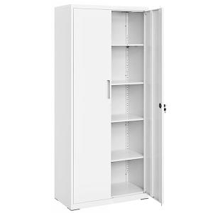 SONGMICS Armario de Garaje de 5 Estantes con 2 Puertas, Arm…