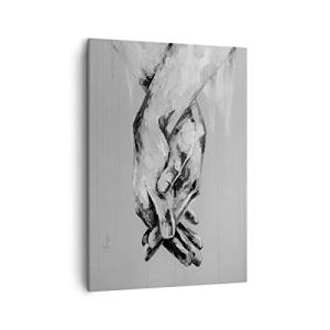 Lienzos decorativos Escrito A Mano Manos Blanco Y Negro Cua…