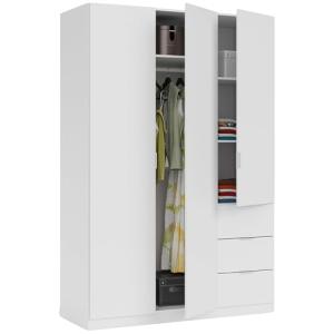 Habitdesign Armario Ropero de Tres Puertas y Tres cajones,…