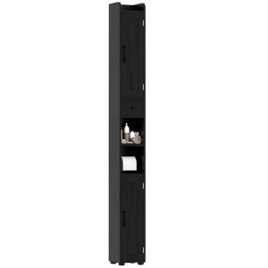 HOMCOM Columna de Baño Estrecho con 2 Puertas Cajón Compart…