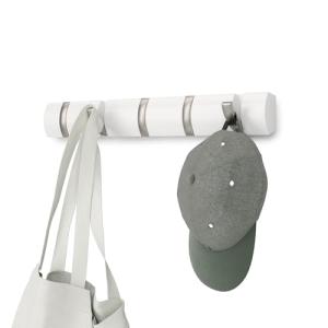 Umbra Flip Perchero de pared con 5 ganchos extraíbles, Álam…