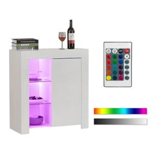 Aparador Comedor con Luces LED, Alacena de Cocina, Mueble B…