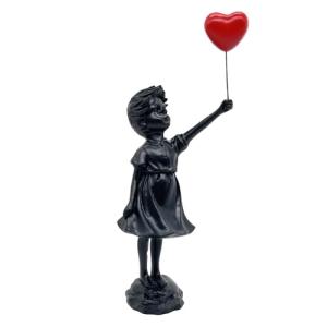 Newmyth Figura de niña Linda con Globo de Resina para decor…