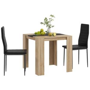 HOMCOM - Juego de mesa y sillas para comedor, 3 piezas, con…