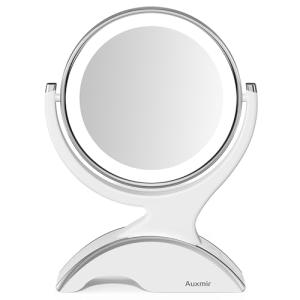 Auxmir Espejo Maquillaje con Luz LED 1X / 10X, Espejo Aumen…