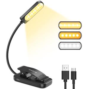GARITE Luz de Lectura-10 LED Lámpara de Lectura USB Recarga…