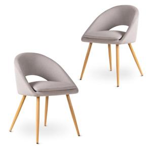 Mc Haus Laguna Gris Perla x2 - Pack de 2 sillas Acolchadas…