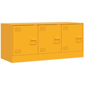 vidaXL Mueble para TV de Acero Amarillo Mostaza 99x39x44 cm…