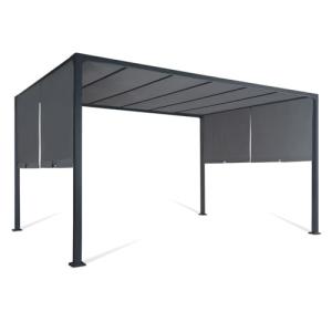 IDMarket – Pérgola o cenador de jardín, 3 x 4 m, con 2 lona…