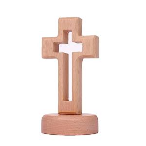 Floatdream Cruz de Mesa con Base, Cruz de Madera con Base M…