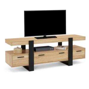 IDMarket Phoenix - Mueble de TV de 140 cm con cajones mader…