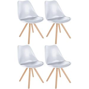 CLP Set De 4 Sillas De Comedor Sofia con Base De Madera & A…