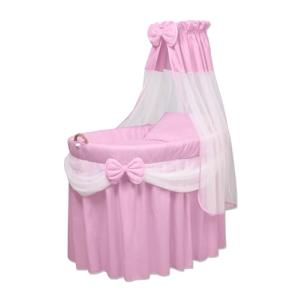 WALDIN Cuna Moisés, XXL, 6 Colores a Elegir, Rosa/Blanco