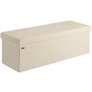 CASARIA® Banco con Almacenamiento Pana Beige Incl. 2 Cajas…