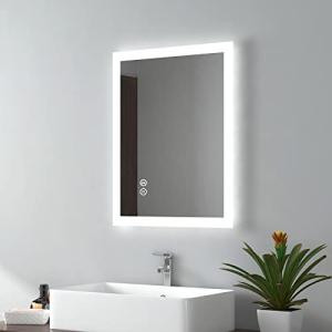 EMKE Espejo de baño con retroiluminación LED, 900 x 700 mm,…