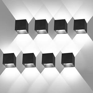 LEDMO Apliques pared LED 8 unidades, 12W aplique pared exte…