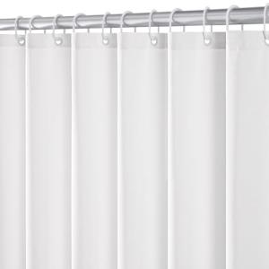 MIULEE Cortina de Ducha de Lino Texturizado 180x200 cm Blan…