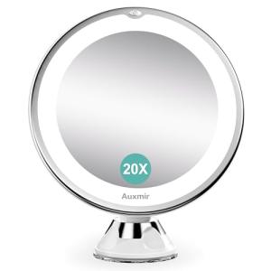 Auxmir Espejo Maquillaje con Luz 20X, Espejo Aumento Ducha…