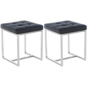 CLP Set De 2 Taburetes Bajos Acolchados En Polipiel I Dos T…