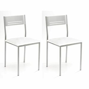 ASTIMESA Dos Sillas de Cocina Metálica Asiento Cuadrado Pol…