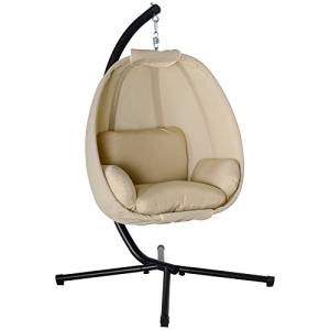 Outsunny Silla Colgante Huevo con Soporte Columpio Jardín E…