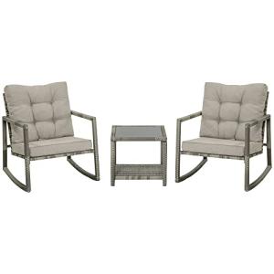 Outsunny Juego de muebles de terraza para 2 personas, 3 pie…