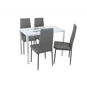 Noorsk Design Conjunto de Mesa Kiev 105x60   4 sillas de Co…
