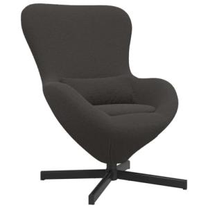 vidaXL Sillón Huevo Gris Oscuro de Tela Tipo Lana rizada, d…