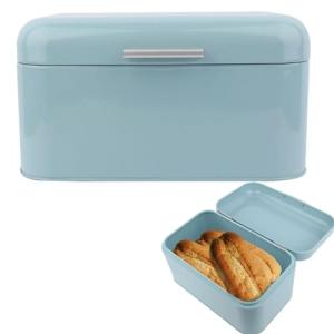 Caja de Pan Vintage, Panera Metal con Tapa, 30.5×18×16cm, E…