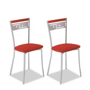 ASTIMESA Dos Sillas de Cocina Metálica Respaldo y Asiento R…
