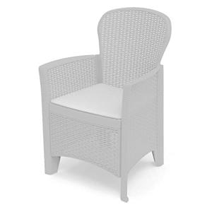 Ipae-Progarden Folia Efecto ratán sillón, plástico, Blanco,…