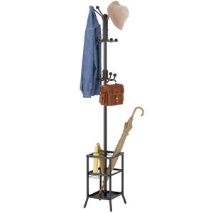 FAVOOSTY Perchero de Pie con Paragüero, Perchero con 12 Gan…