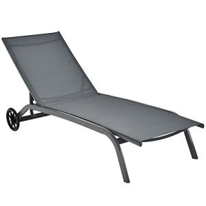 COSTWAY Tumbona de Jardín con Respaldo Reclinable, 6 Posici…