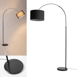 Alpinaluz Lámpara de Pie Arco 152 cm – Pantalla Negra de Te…