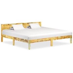 KLYEON Estructura de Cama de Madera Maciza reciclada 200x20…