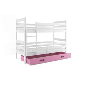 Interbeds Cama litera Doble Eric, Color Blanco, cajón Rosa,…