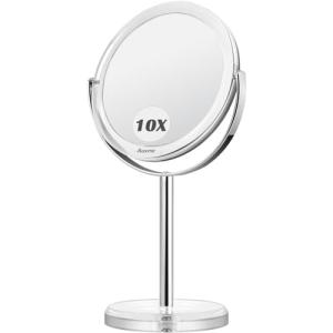 Auxmir Espejo Maquillaje con Aumento 10X / 1X, Espejo de Me…