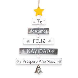 BETESSIN 1 Pieza Colgante Madera de Navidad Español, Letrer…