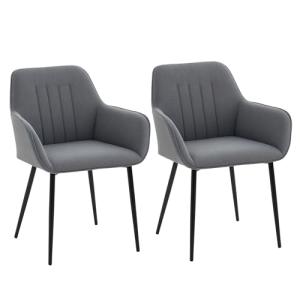 HOMCOM Pack de 2 Sillas de Comedor Sillas Decorativas Tapiz…