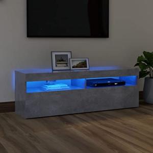 TJROO Mueble para TV con Luces LED Gris Cemento 120 x 35 x…
