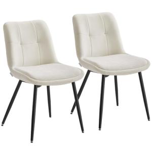 VASAGLE Juego de 2 Sillas de Comedor, Silla de Cocina Tapiz…