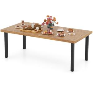 COSTWAY Mesa Jardin Exterior de Madera Acacia, 200 x 100 cm…