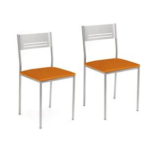 ASTIMESA SCACNA Dos sillas de Cocina, Metal, Naranja, Altur…
