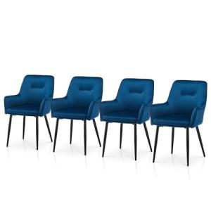 TUKAILAi Juego de 4 Sillas de Comedor en Terciopelo, Sillas…