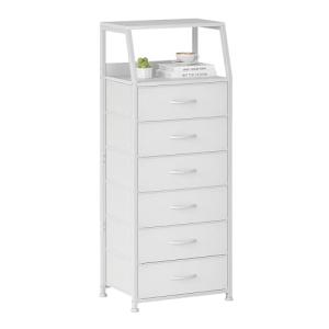 Cómoda con 6 cajones de tela, armario de almacenamiento par…